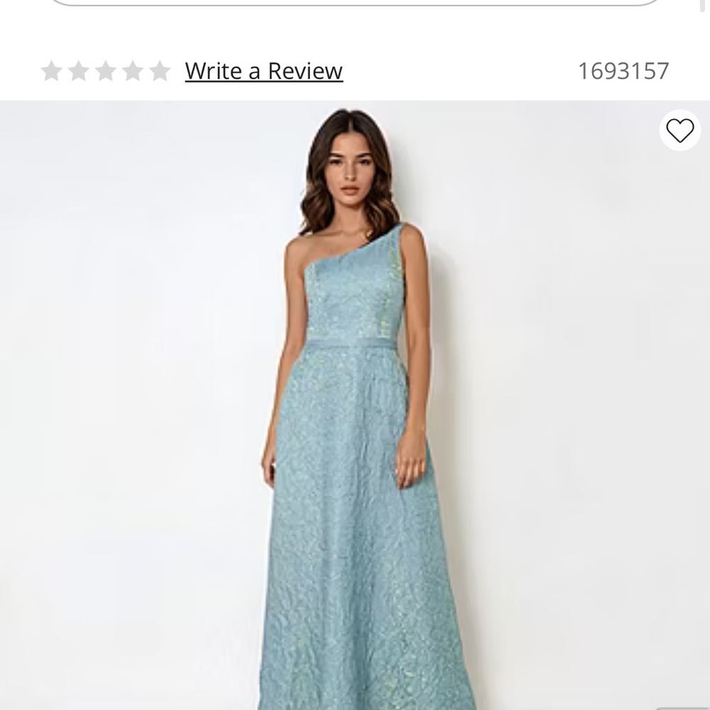 Fashion Nova One-Shoulder Lace Gown in Pale Blue - Picture 3 of 4